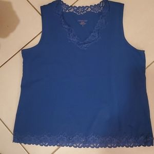 ** 6 for $20 Blue tank with lace around the bottom
